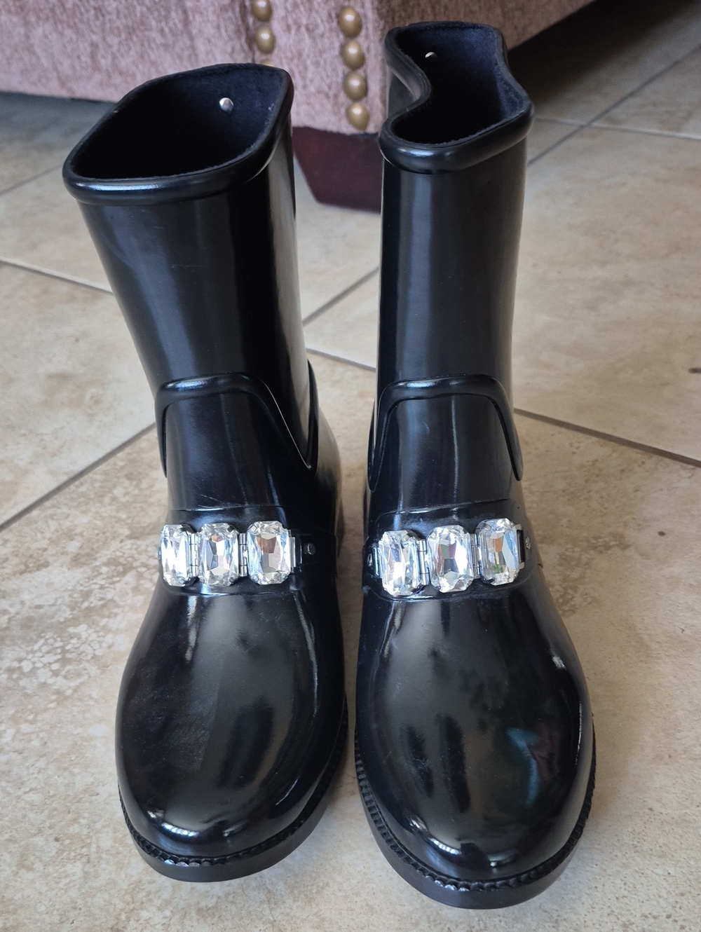 Michael Kors Rain Boots with Crystal Accents